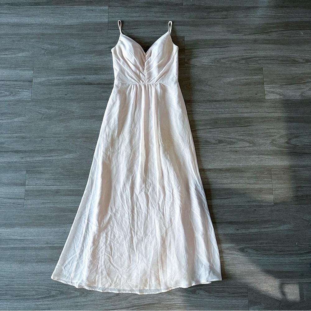 HAYLEY PAIGE OCCASIONS BLUSH Corset V-Neck BRIDESMAID PARTY FORMAL DRESS GOWN - Picture 2 of 14